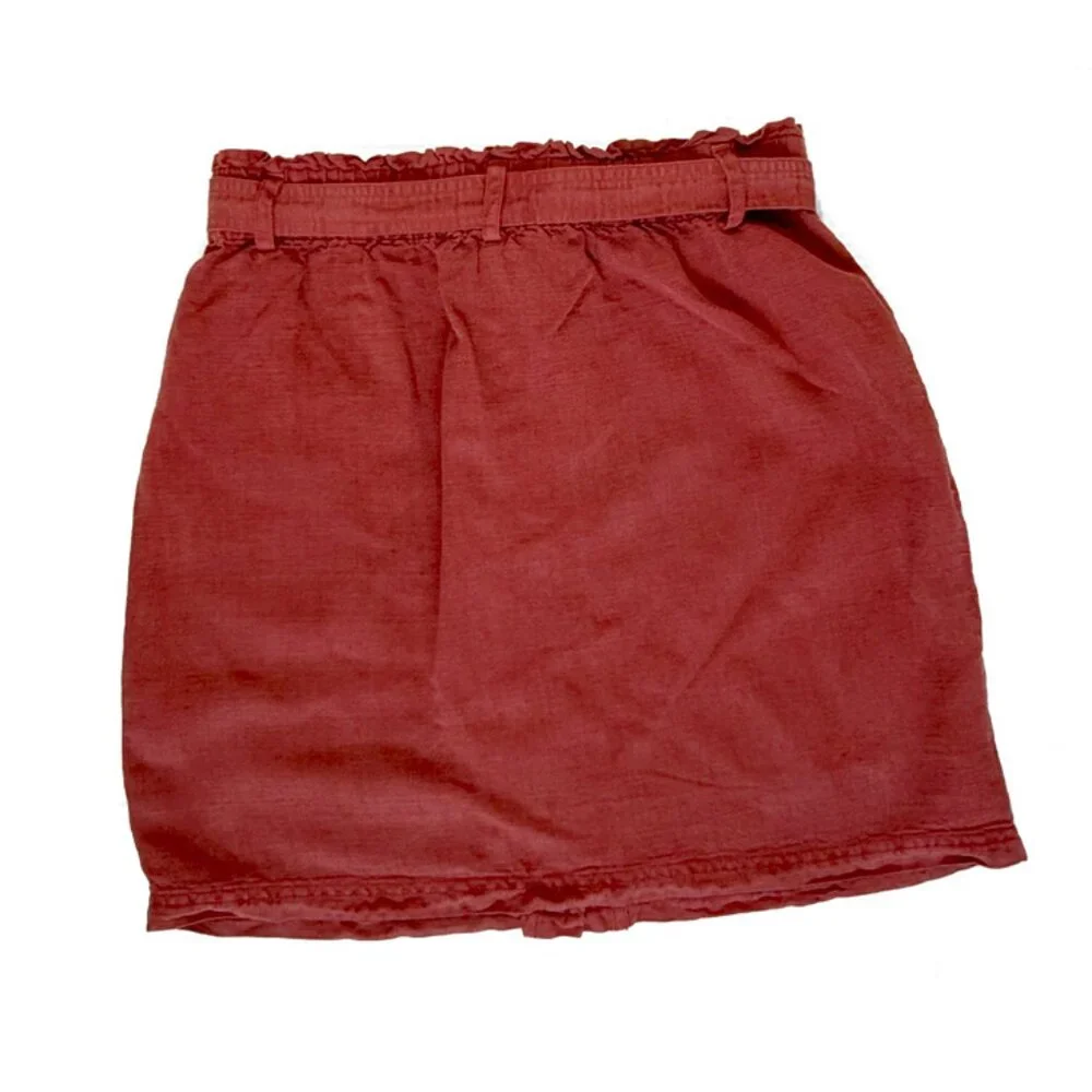 C&C California Button Front Linen Mini Skirt